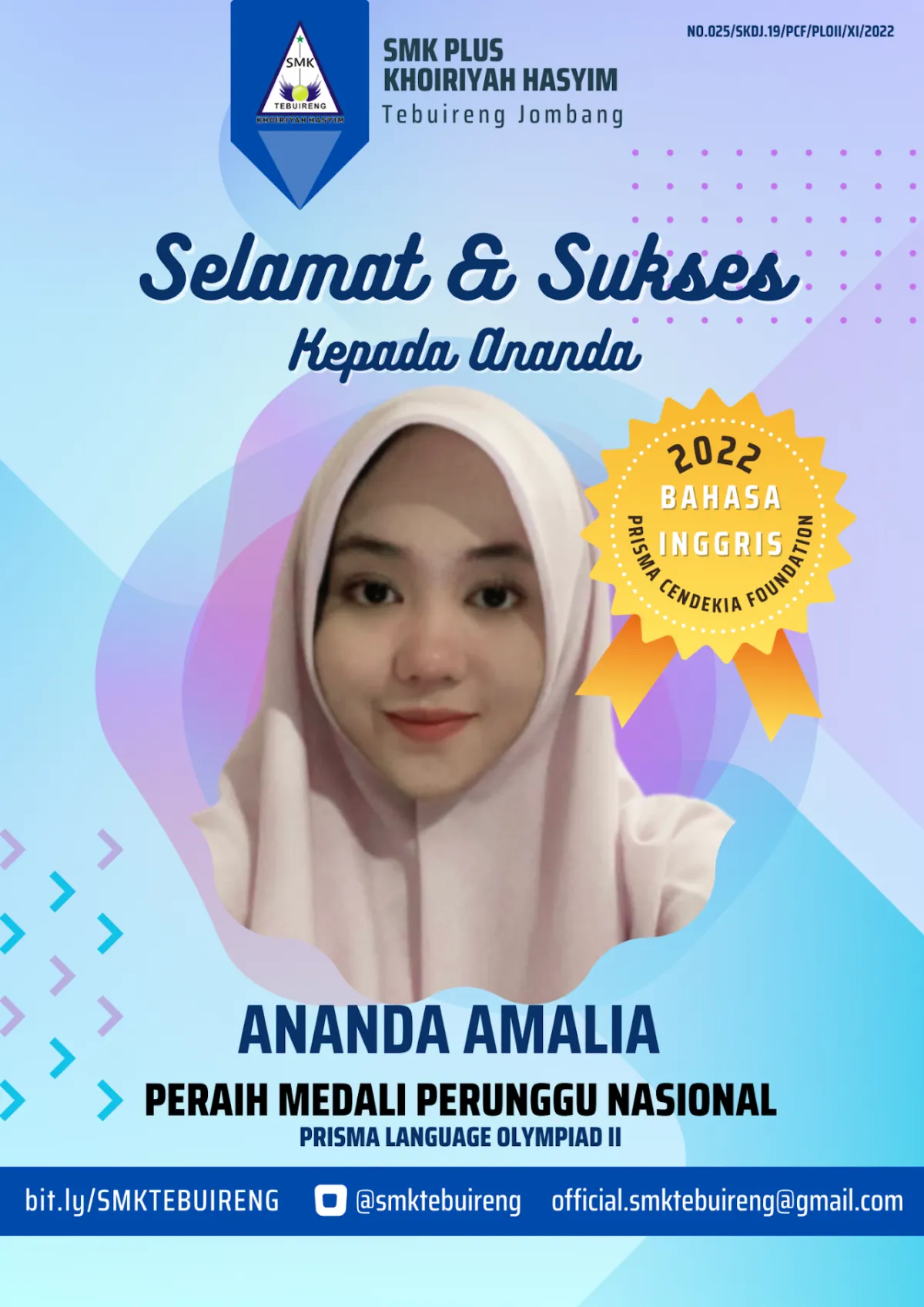 2022 - PERUNGGU PRISMA LANGUAGE OLYMPIAD II (BAHASA INGGRIS) TAHUN 2022 - AMALIA