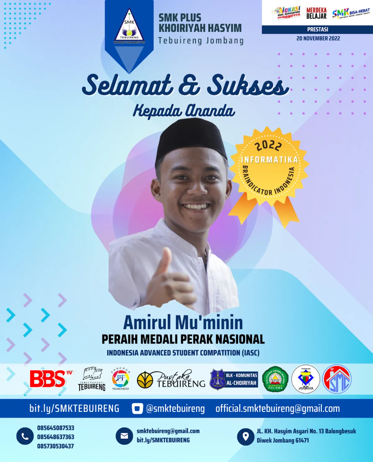 2022 - PERAK INDONESIA ADVANCED STUDENT COMPETITION (IASC) (INFORMATIKA) TAHUN 2022